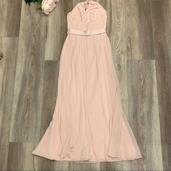 ✅ CLEARANCE White by Vera Wang Blush Halter Bridesmaids Dress - Picture 6 of 10